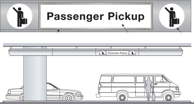 Passenger Pickup Signage